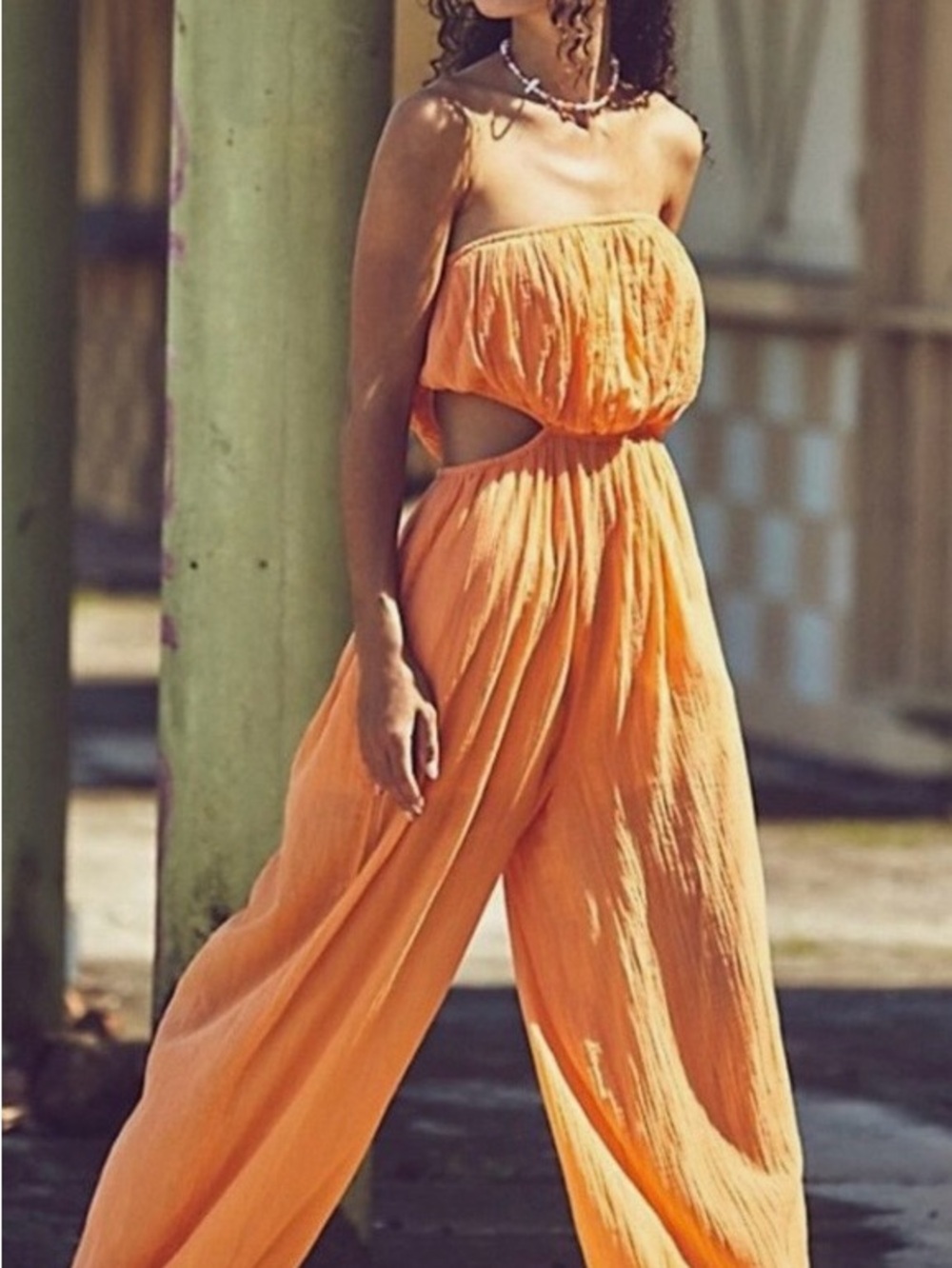 Free People Cut Out‎ For It Jumpsuit Sherbert Orange